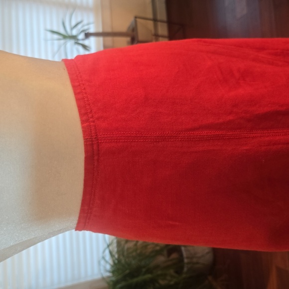 Ashley Stewart Linen Blend Lined Festive Holiday Red Maxi A-Line Skirt Womens 18 - Picture 3 of 10
